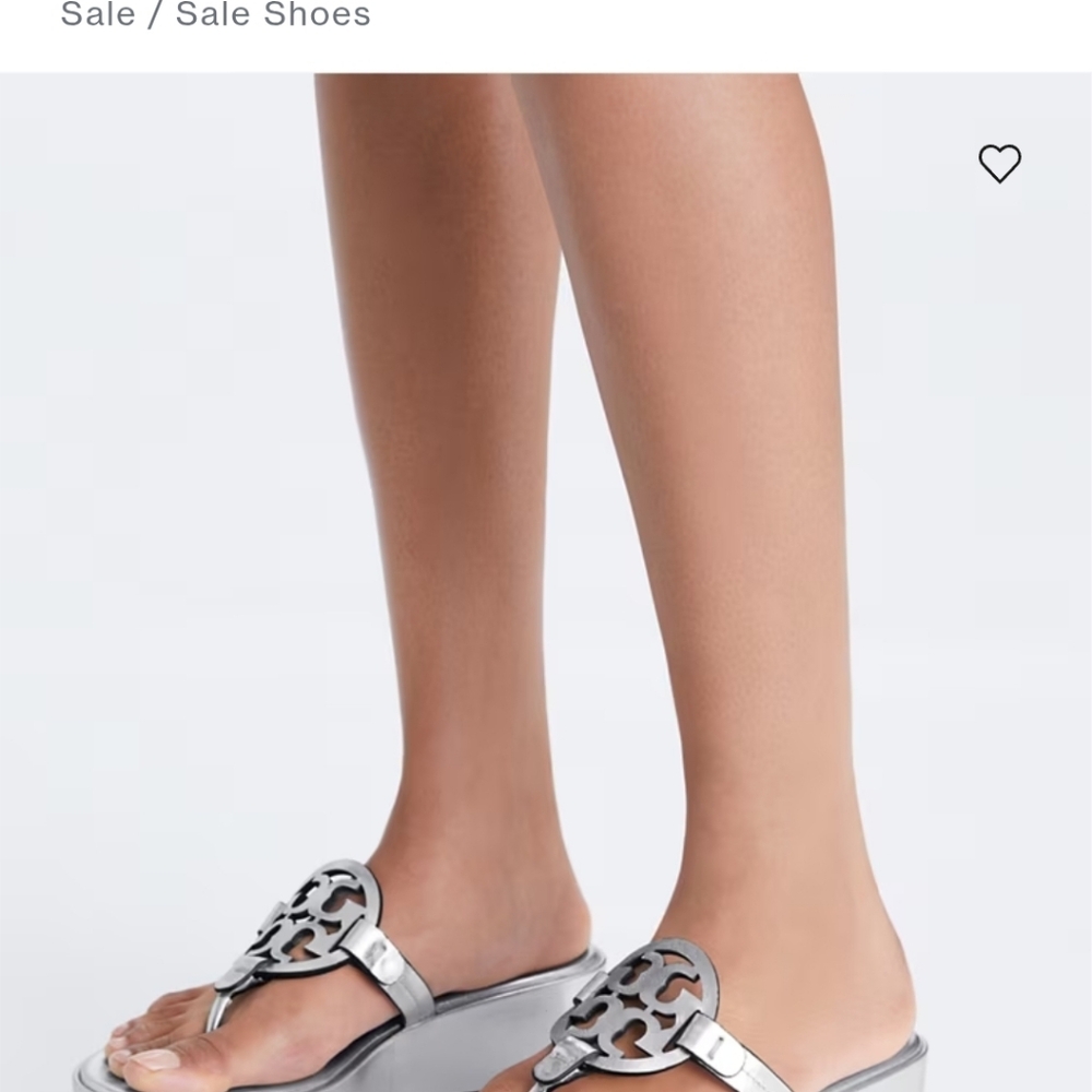 NWT Tory Burch Metallic Silver Sandals - Sold Out Everywhere - Picture 4 of 9